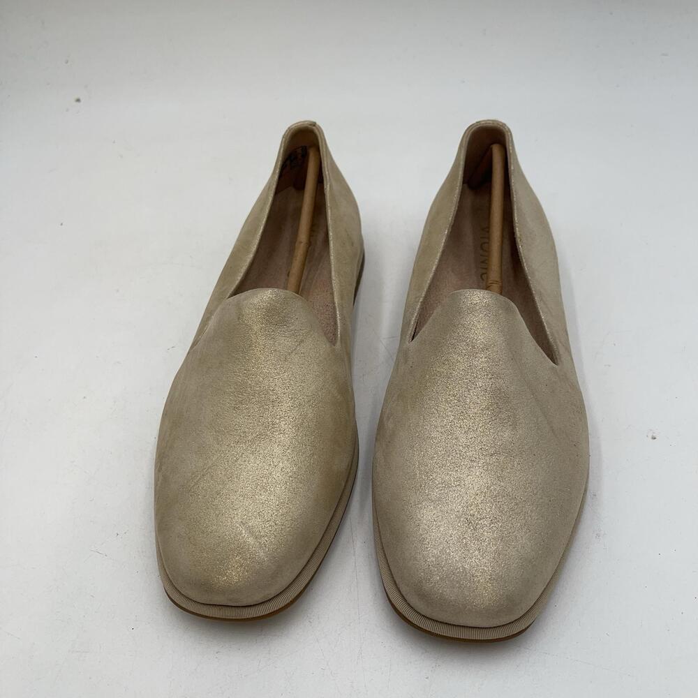 Willa 2.0 Shoes Womens Gold Leather Loafer Flats Comfort Size 7 W
